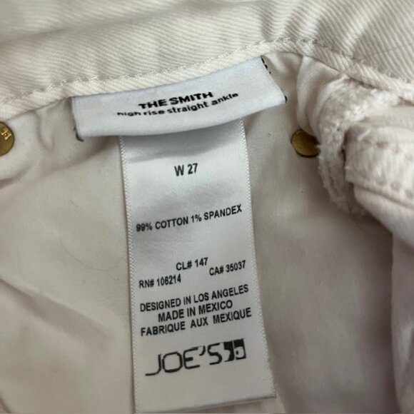 Joe's The Smith High Rise Straight Ankle White Jeans Size 27 - Picture 7 of 7